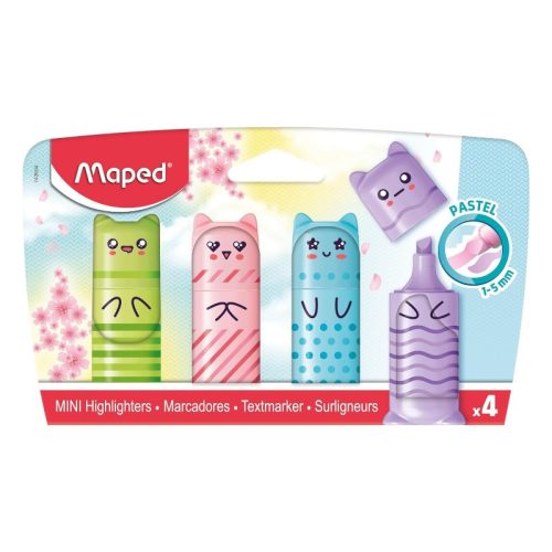 Mini szövegkiemelő 4db Maped pastel színek