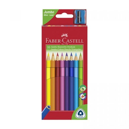 Jumbo trio Színesceruza készlet 10 db törésmentes hegyezővel Faber Castell