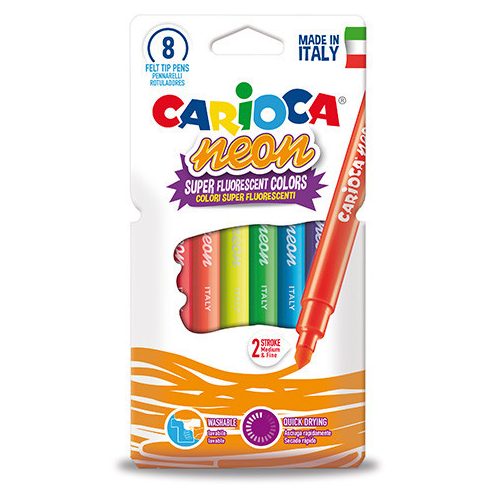 Fluoreszkáló neon színű filctoll 8 db-os készlet - Carioca vásárlás