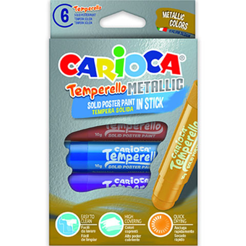 Íróeszközök - Carioca Temperello metál fényű 6 db-os tempera stick