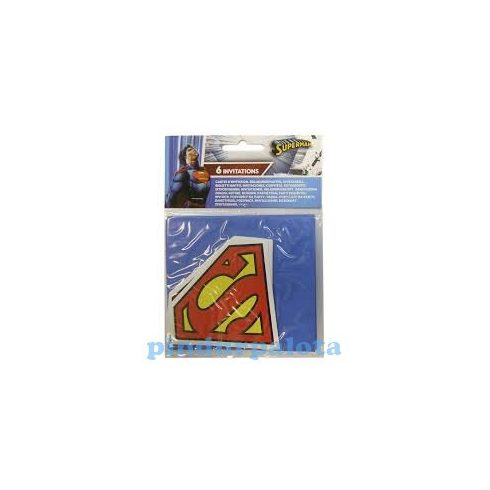 Party kellékek - Kiegészítők - Superman meghívók 6 db
