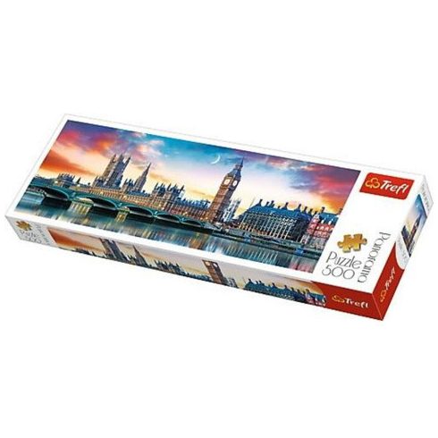 Kirakós játékok - A Big Ben és a Westminsteri apátság, London Panoráma puzzle 500db-os - Trefl