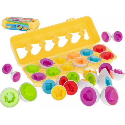 Montessori szín és forma felismerő játék tojásban