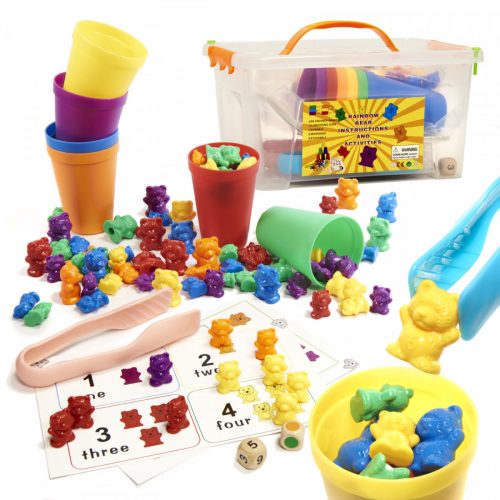 Montessori matematikai oktató, szortírozó játék - nagy készlet
