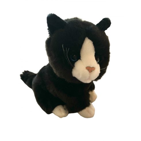 Plüss állatok - Fekete cica fehér manccsal