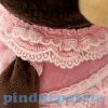 Plüss állatok - Plüss macik - Plüss Milk a maci ülő pink bársony ruhában 25cm Orange Toys