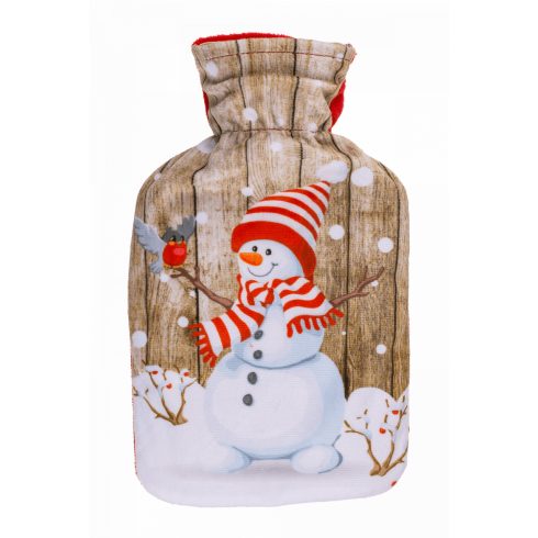 Karácsonyi melegvizes palack Hóember mintával