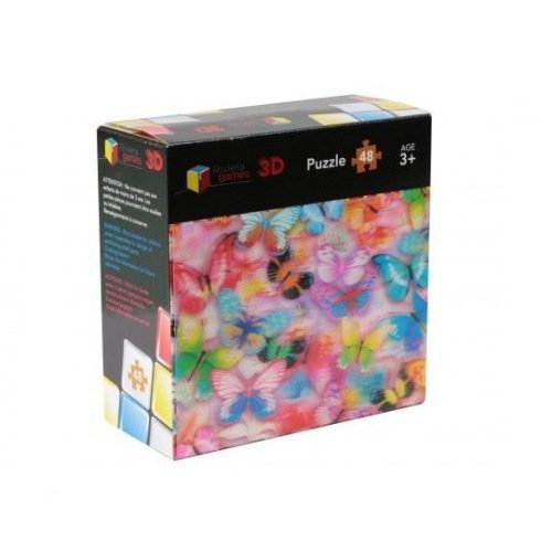 3 D-s puzzle - 3 Dimenzióban megjelenő összerakós játékok - 3D Puzzle Pillangós 48 db-os Hologrammos