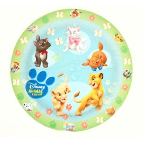 Állatos Disney műanyag party tányér 4db-os