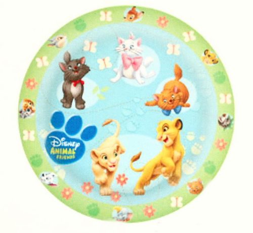 Állatos Disney műanyag party tányér 4db-os