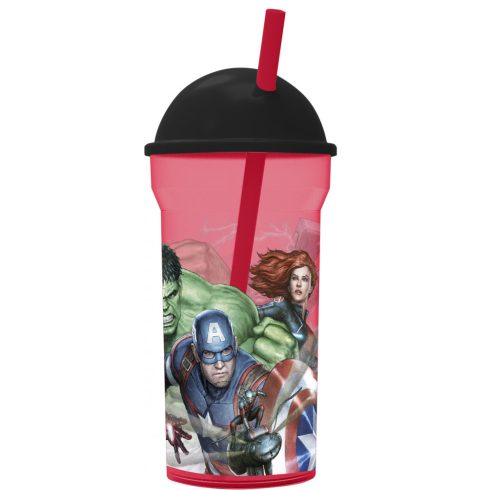 Avengers műanyag szívószálas pohár