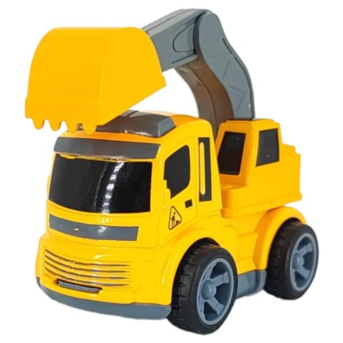 Játék lendkerekes teherautó - sárga markoló
