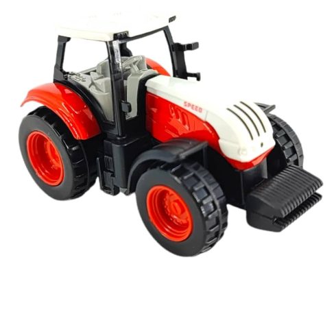 Piros színű traktor jármű