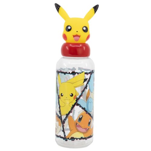 Pokemon kulacs 3D Pikachu figurás kupakkal 560 ml