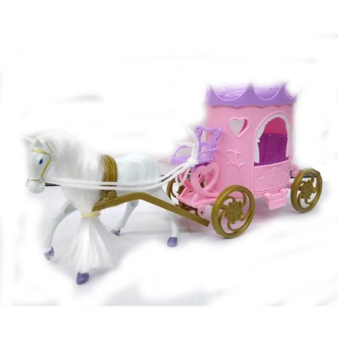 Játék hintó lóval - rózsaszín