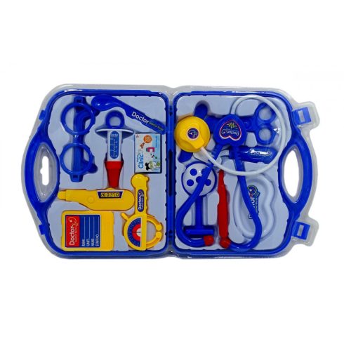 Doktoros játék felszerelés bőröndben kék