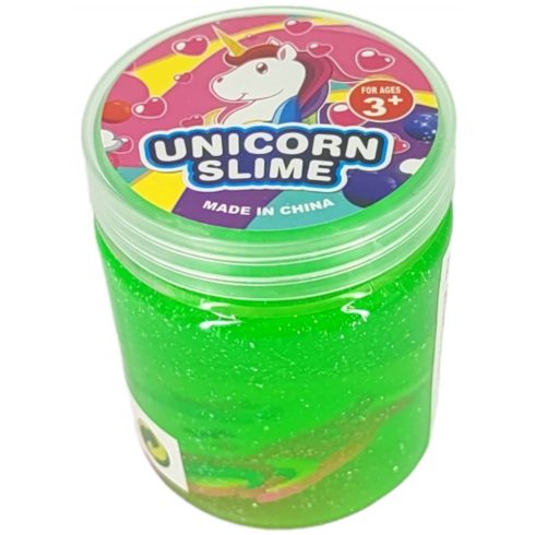 Slime Unikornis Figurával - Zöld