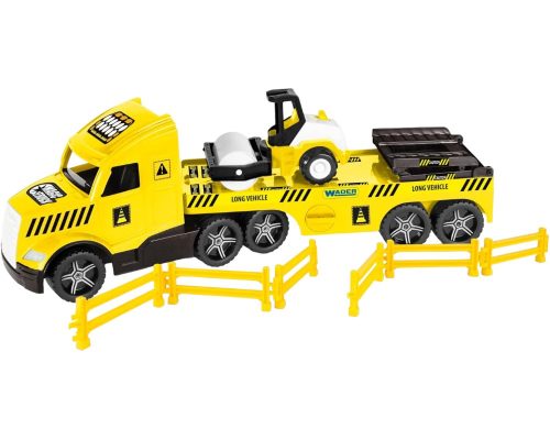 Magic Truck Technic- játék kamion úthengerrel - Wader